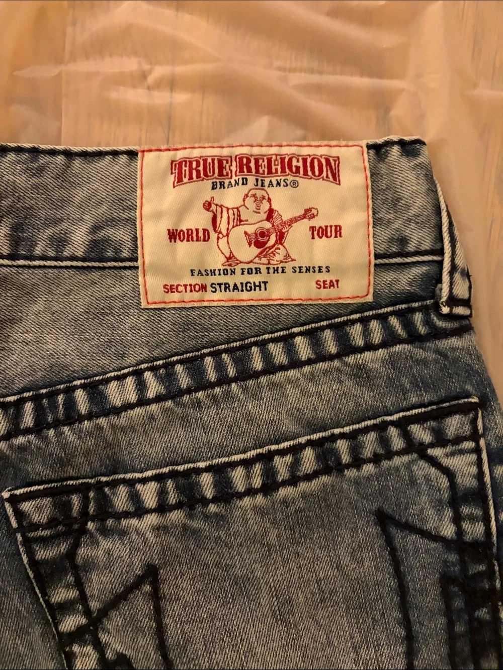True Religion Faded Blue Straight Jeans